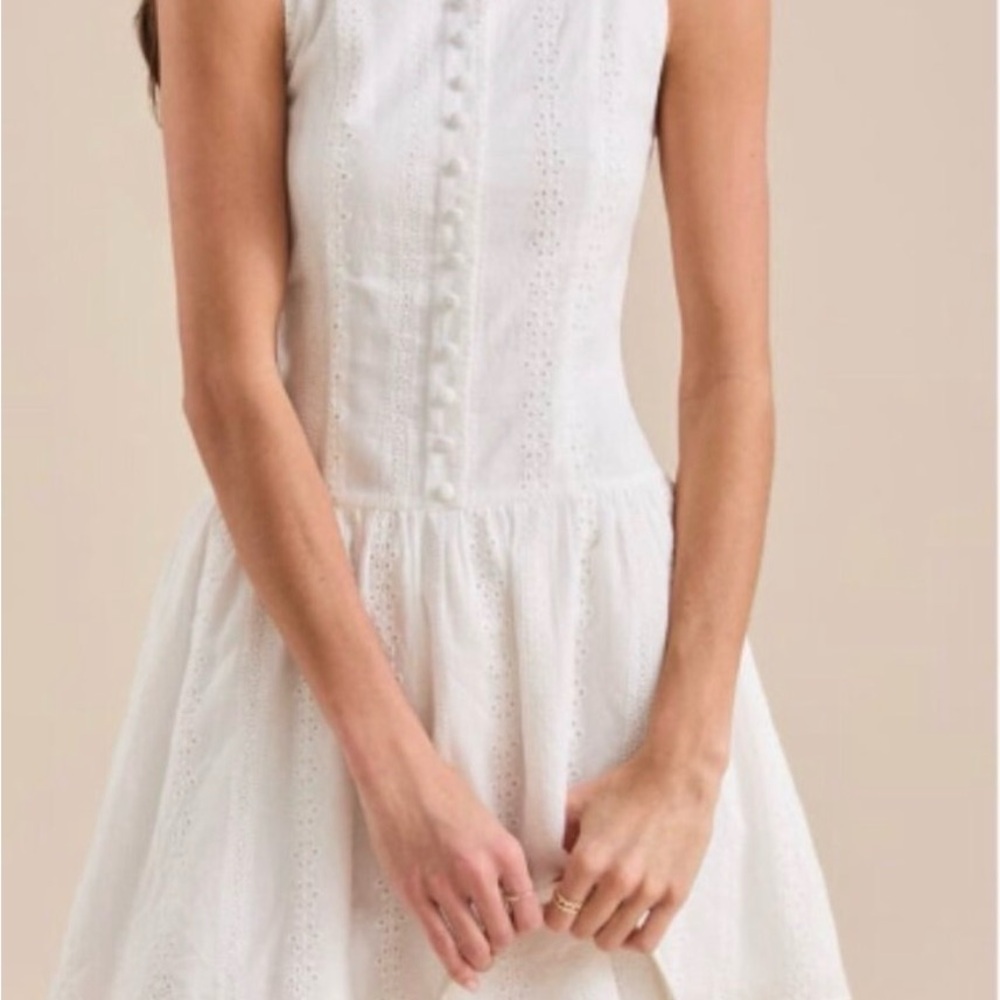 Altar'd State Ivory Sleeveless Mini Dress